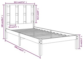 Giroletto Bianco in Legno Massello 90x190 cm Single