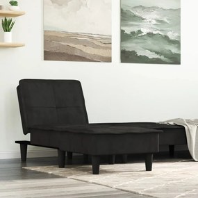 Chaise longue in velluto nero