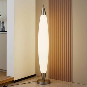 Lucande Piantana LED Tarell, bianco/nichel, altezza 146cm