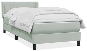 Giroletto A Molle Con Materasso Grigio Chiaro 90x220 Cm Velluto /