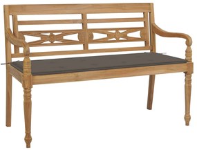 Panca batavia con cuscino talpa 120 cm in massello di teak