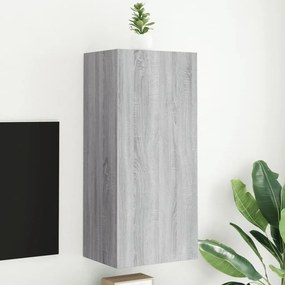 Mobile tv parete grigio sonoma 40,5x30x90 cm legno multistrato