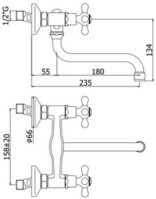 Paffoni iris irv161 gruppo lavello a muro con canna ad s 18 cm orientabile cromo