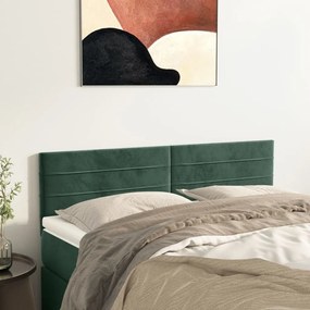 Testiere 2 Pz Verde Scuro 72x5x78/88 Cm İn Velluto /