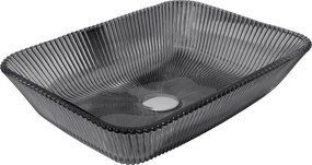 Mexen Tiva lavabo da appoggio in vetro 46 x 33 cm, nero - 24184670