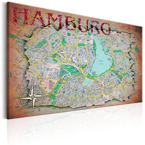 Quadro Map of Hamburg