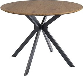 Tavolo rotondo Aster in rovere/nero opaco - ø100/h76 cm