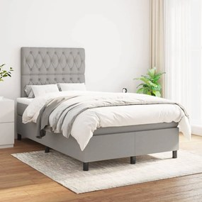 Giroletto A Molle Con Materasso Grigio Chiaro 120x200cm Tessuto /