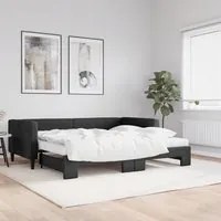 Divano Letto Estraibile con Materassi Nero 90x200 cm in Tessutocod mxl 82687