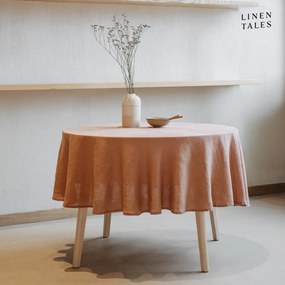 Tovaglia di lino ø 150 cm Cafe Creme - Linen Tales
