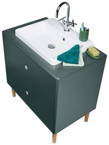 Mobile sospeso verde scuro con lavabo senza miscelatore 80x62 cm Color Bath - Tom Tailor