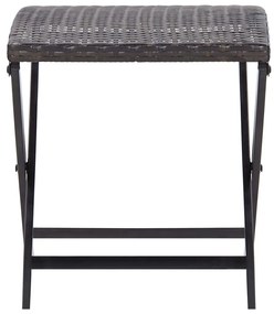 Sgabello pieghevole in polyrattan marrone