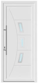 Portoncino d'ingresso 20021 L 90 x H 210 cm in PVC bianco, apertura spingere a destra, falso telaio non incluso