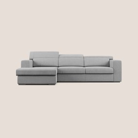 Vegas divano angolare con poggiatesta reclinabili in microfibra impermeabile T11 grigio