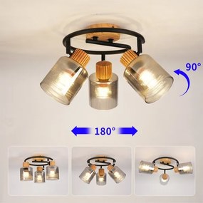 Brilagi - Faretto HYGGE 3xE14/15W/230V legno di Hevea/fumé
