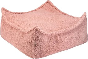 Pouf a sacco per bambini rosa con rivestimento in bouclé Square – Wigiwama