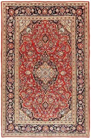 Kashan Tappeto 130 x 220 Rosso (Iran) Annodato A Mano