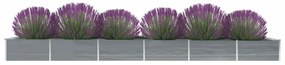 Letto Rialzato Giardino İn Acciaio Zincato 600x80x45 Cm Grigio /