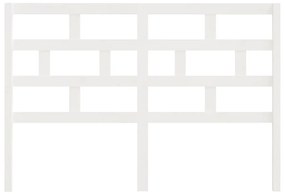 Testiera per letto bianca 156x4x100cm in legno massello di pino
