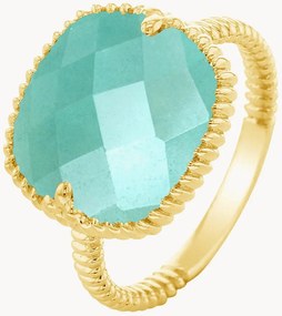 Anello placcato in oro con amazonite Neo