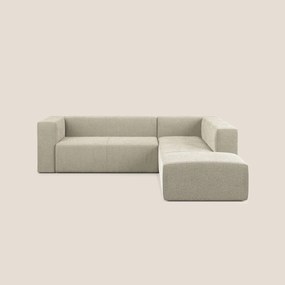 Nettuno divano angolare modulare componibile in morbido tessuto bouclè T07 beige