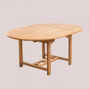 Tavolo Da Pranzo Rotondo Allungabile In Legno Di Teak (120-170x120 Cm) Pira Legno Di Teak - Sklum