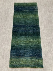 Loribaft Tappeto 70 x 180 Verde (Iran) Annodato A Mano