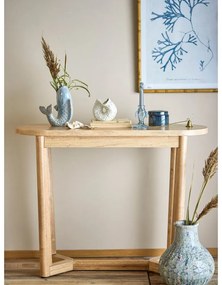 Tavolo consolle di colore naturale in legno di cauciù massiccio 35x100 cm Serrone – Bloomingville