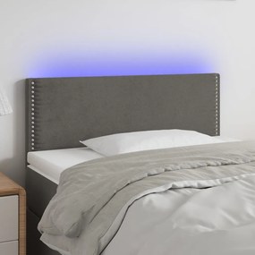 Testiera A Led Grigio Scuro 100x5x78/88 Cm İn Velluto /