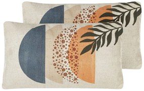 Set di 2 cuscini multicolore con motivo astratto 30 x 50 cm BROWALLIA Beliani