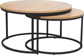 Set di 2 Tavolini da caffè Atlanta III in rovere/nero