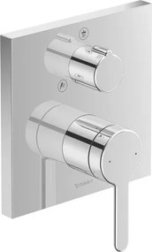 Duravit C1 Miscelatore doccia a muro quadro Monocomando 2 utenze senza parte Incasso Cromo