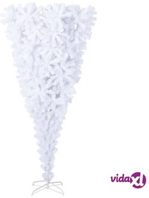 vidaXL Albero di Natale Artificiale Capovolto con Base Bianco 180 cm