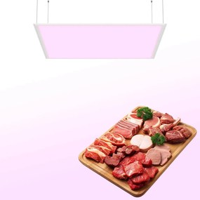 Pannello LED sospeso 60x60 45W Rosa per Banco Carni con driver Philips Colore Rosa Alimentare