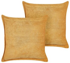 Set di 2 cuscini velluto giallo 43 x 43 cm ZINNIA Beliani
