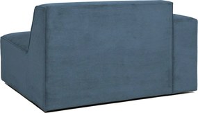 Divano componibile blu (con penisola a sinistra) con rivestimento in velluto a coste Sting – Scandic