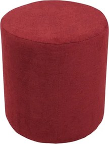 Pouf Tondo Dante D 40 cm in Tessuto Antimacchia Bordeaux