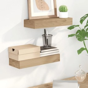 Mensole Da Parete 2 Pz 40x15x4 Cm İn Legno Massello Di Teak /