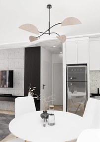 Plafoniera Moderna Ares Acciaio Nero Grigio 4 Luci E14 Ip20
