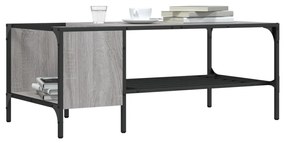 Tavolino Salotto Ripiano Grigio Sonoma 100x51x40cm Multistrato /