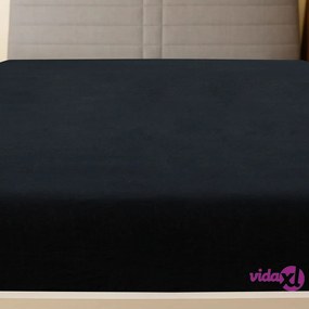 vidaXL Lenzuolo con Angoli Jersey Nero 90x200 cm Cotone