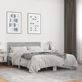 Giroletto grigio sonoma 140x190 cm in legno multistrato metallo