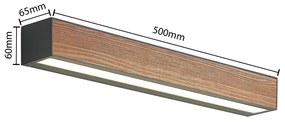 Arcchio LED applique da esterno Lengo, CCT, 50 cm, 1 luce, legno