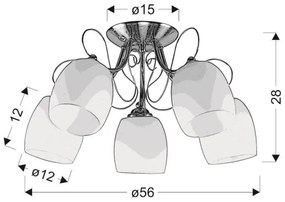 Lampadario da parete AMBA 5xE27/40W/230V