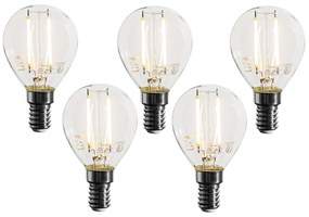 Set di 5 lampadine LED E14 dimmerabili P45 trasparenti 3W 250 lm 2700K