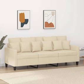 Divano A 3 Posti Crema 180 Cm İn Tessuto /