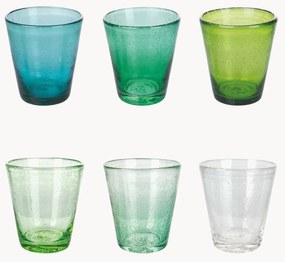 Set di 6 bicchieri in vetro soffiato con bollicine d'aria Cancun