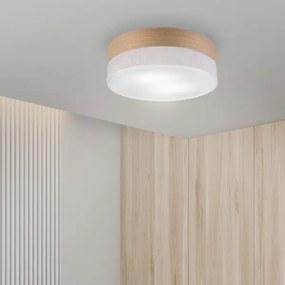 Plafoniera SIRJA WOOD 2xE27/15W/230V diametro 45 cm bianco/quercia