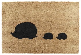 Zerbino in fibra di cocco 40x60 cm Hedgehog Family - Artsy Doormats
