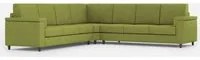 Divano Angolare 7 Posti 286x286x85 cm Marrak in Tessuto Verde